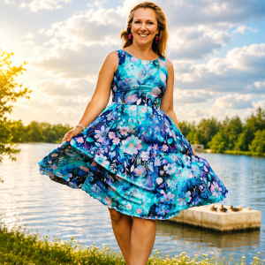 Elegantní šaty BELLA – Noční zahrada
