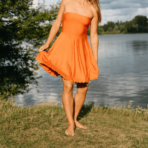 Oranžové mini šaty FELINA – Tangerine