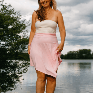 Krátká bambusová sukně – světlo růžová